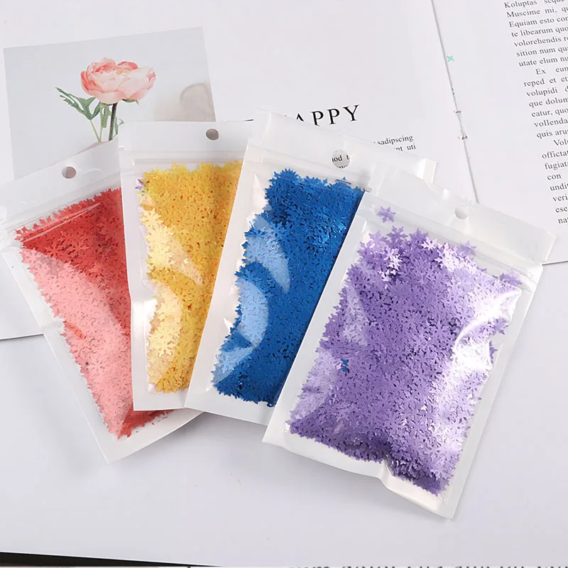 Ультратонкие 2000 шт. 8 мм Матовые Белые цветные ледяные снежинки бриллиантовые