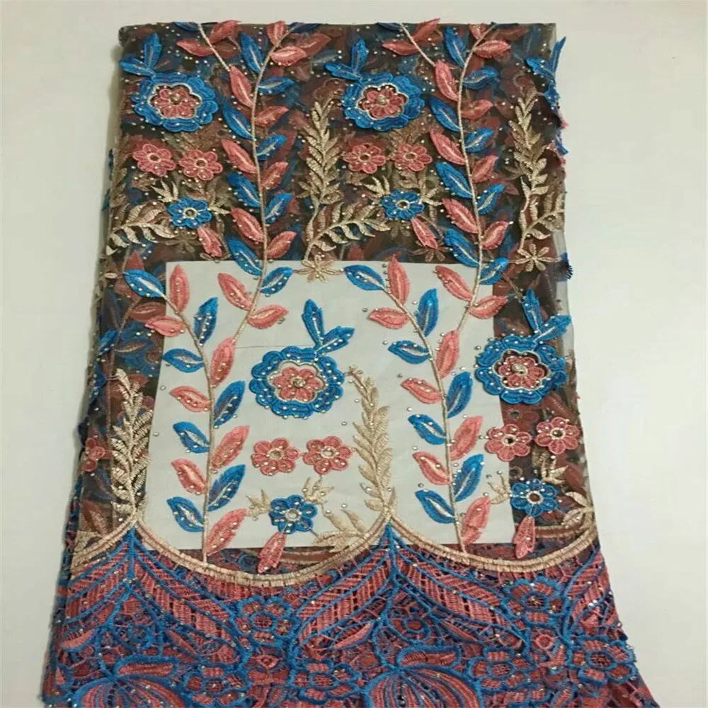 3D Цветочная аппликация Сетка кружевная ткань золотая линия гипюр тесьма с