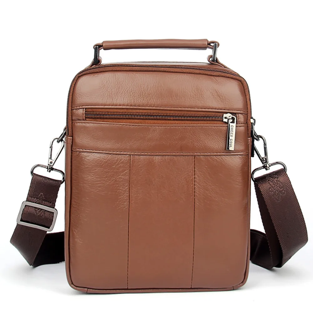 Маленькие Мужские сумки из натуральной кожи деловой портфель на ремне