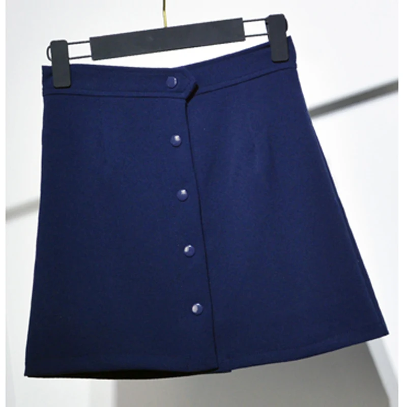 Новые летние модные однотонные однобортные женские юбки трапециевидной формы с