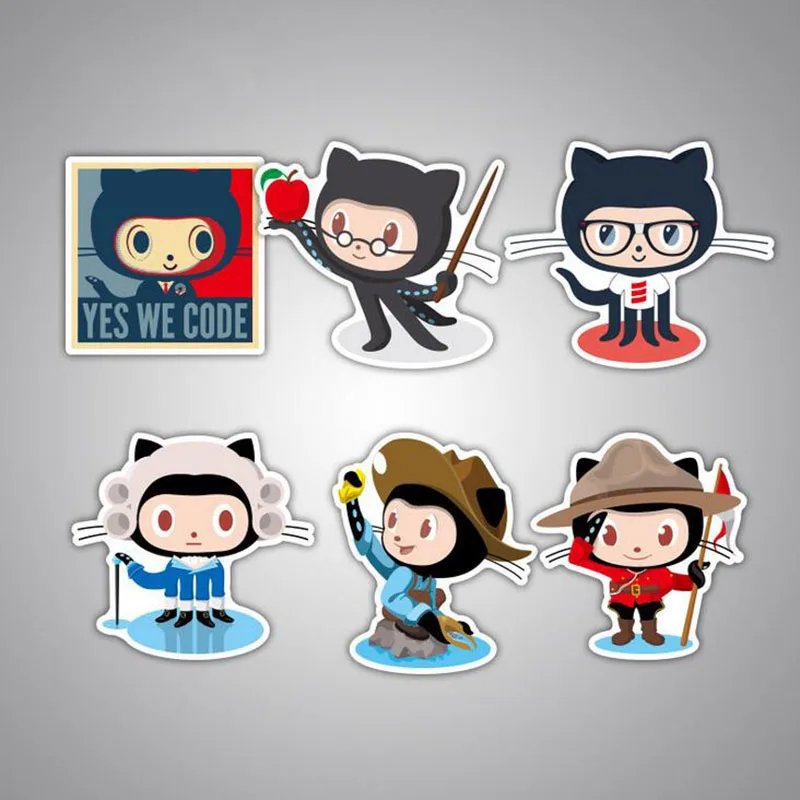 25 шт./пакет Octocat Осьминог кошка Водонепроницаемый наклейка Стикеры Рубин программистов убеждения багажник автомобиля Стикеры s Канцтовары Стикеры s