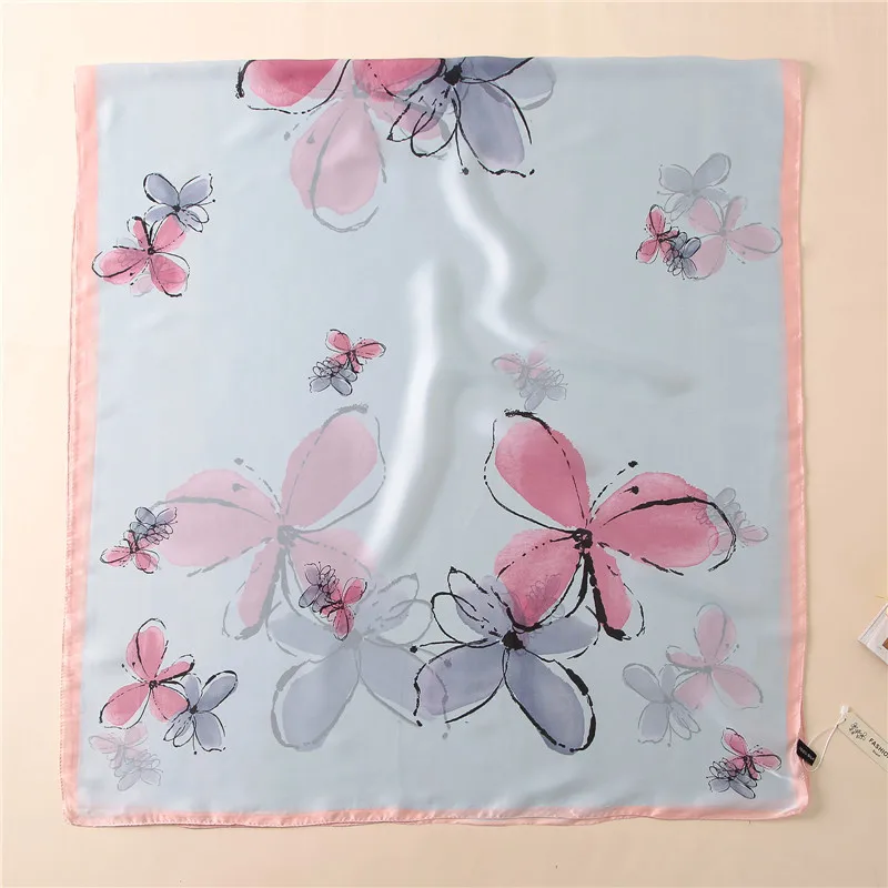2019 Новый Для женщин Бабочка шелковый шарф с принтом большой размер женский