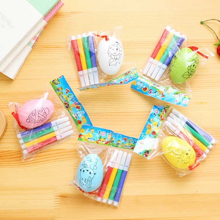 Дешевые 1 комплект пасхальные яйца украшения для детей сделай сам ручная роспись