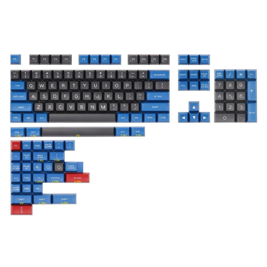 MAXKEY синий и серый SA keycap Doubleshot ABS 137 ключи для cherry механическая клавиатура