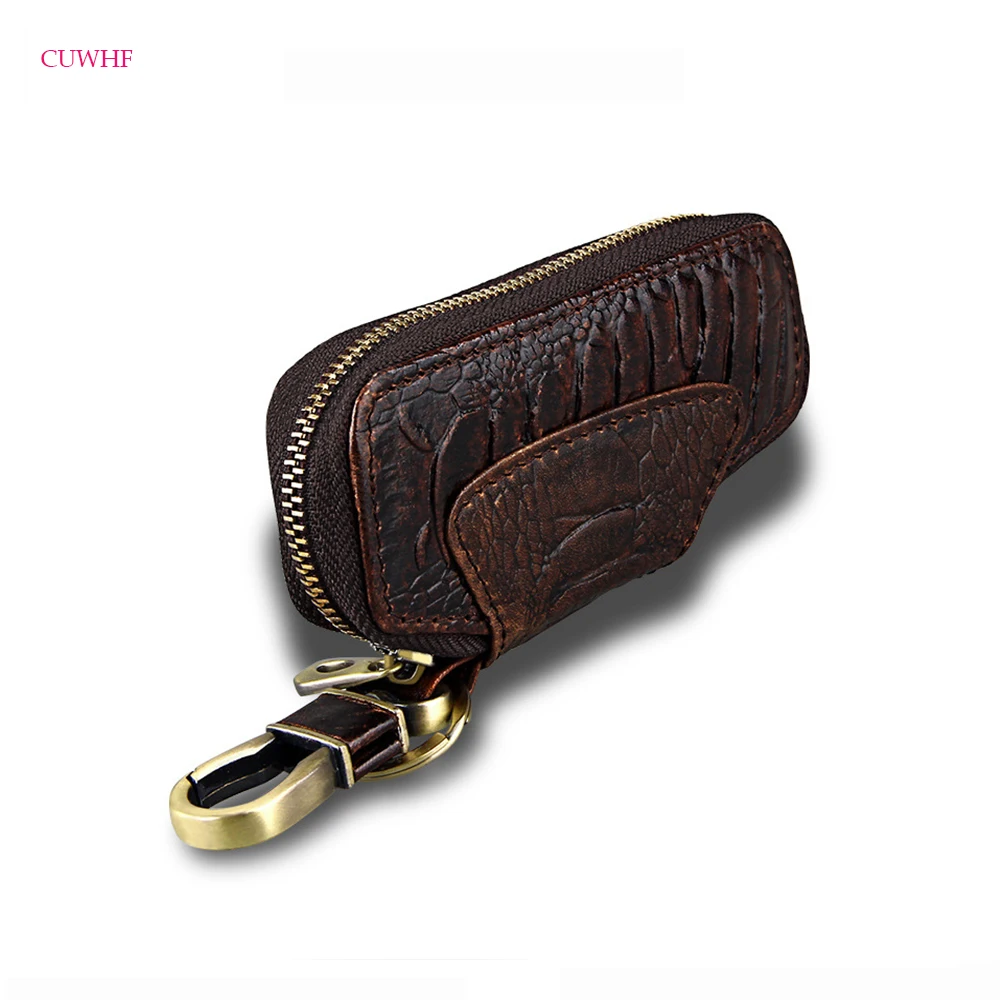 CUWHF новый коричневый Для мужчин 100% натуральная кожа ключ брелок автомобиль