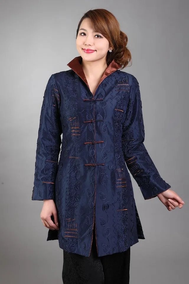 Серая Женская куртка в традиционном китайском стиле Mujer Chaqueta женское атласное