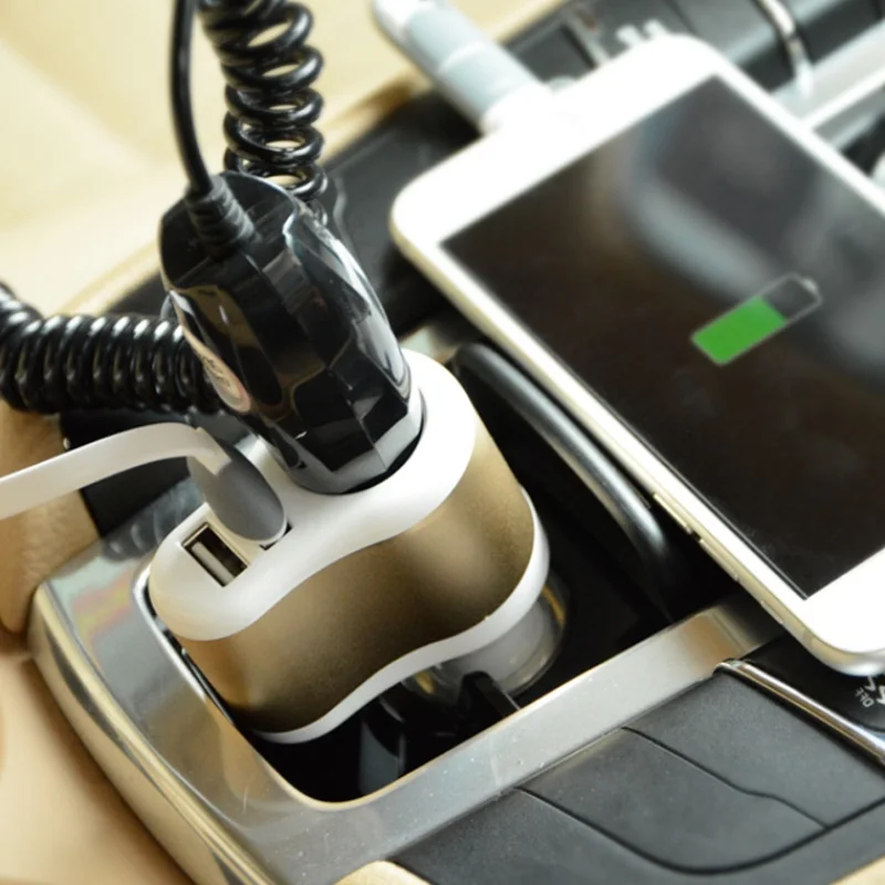 Двойной USB автомобильный зарядный для планшета мобильный телефон автомобильное