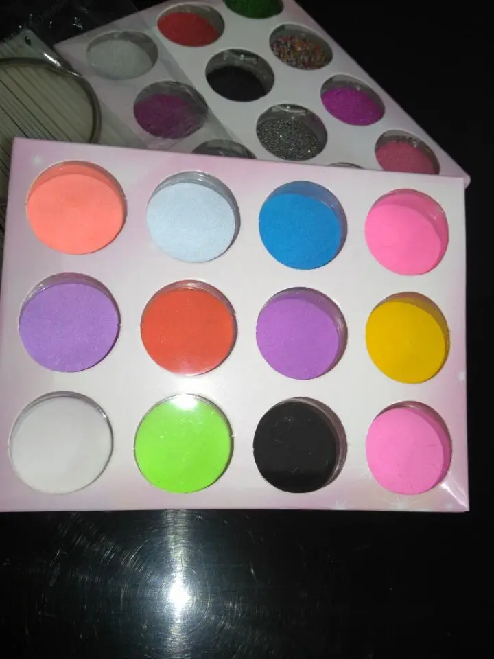 12 видов цветов/лот *** акриловый порошок для ногтей УФ-гель Дизайн 3D Советы