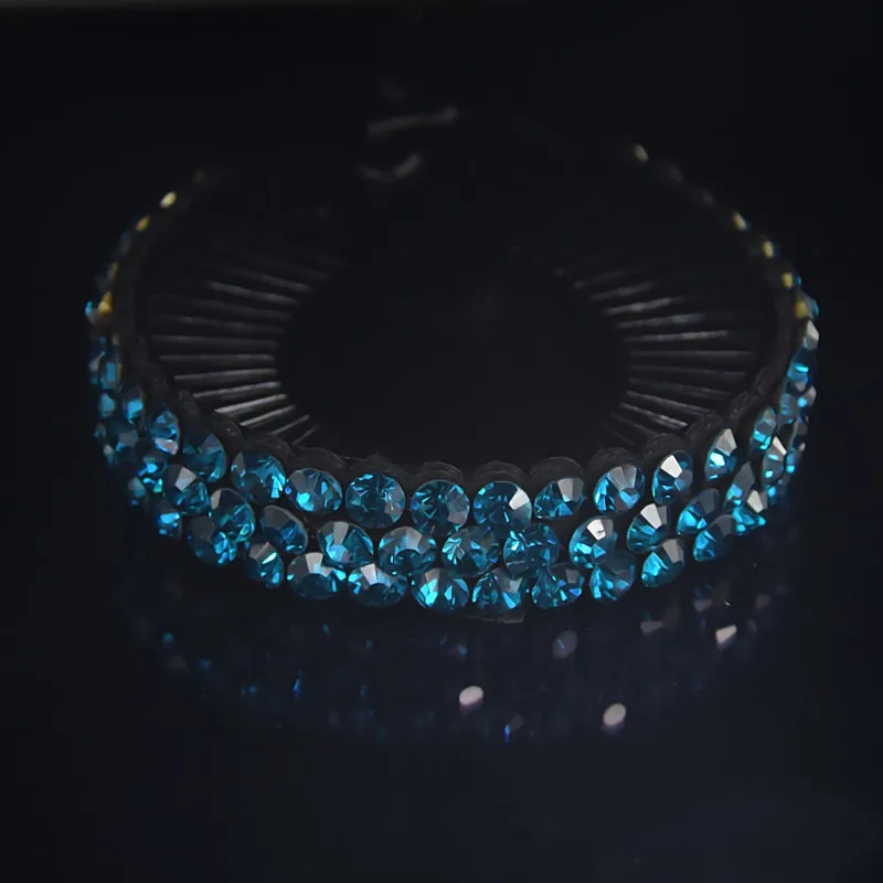 blue round Новинка, фрикадельки, аксессуары для волос, женские Когти для волос, головной убор, стразы, цветок, заколка для волос, птичье гнездо, цветочный зажим, 10 цветов, A30 - Окраска металла: blue round