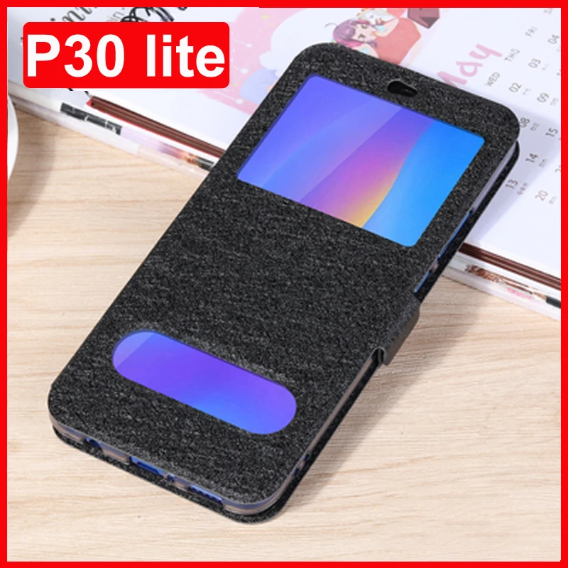 Флип чехол для Huawei P30 lite кожаный P30lite 6 15 дюйма с открытым окном аккумулятора P 30