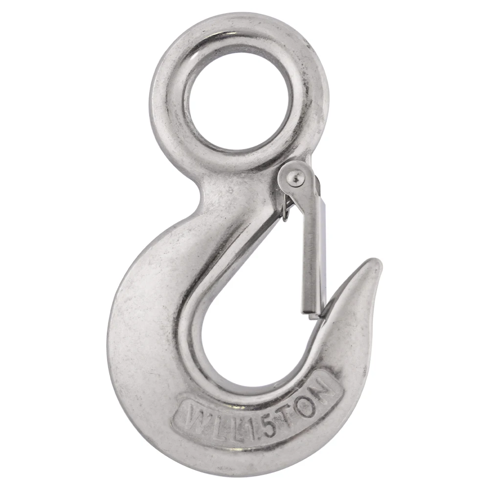 

304 Stainless Steel American Type Marine Heavy Duty Trigger Round Eye Lifting Snap Hook 1.5T/1500KG Working Load Limit