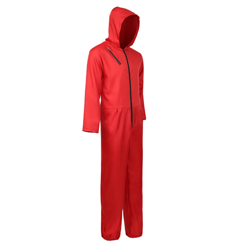 Dali Movie Costume Money Heist The House of Paper La Casa De Papel Cosplay Hoodie Red Jumpsuit Halloween Party Costumes US Size |
