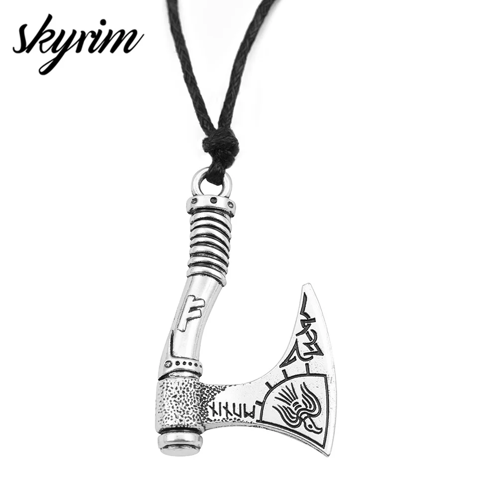 Skyrim топор Perun Скандинавское ожерелье с кулоном викинга Norse 24 руны Ирландский Узел
