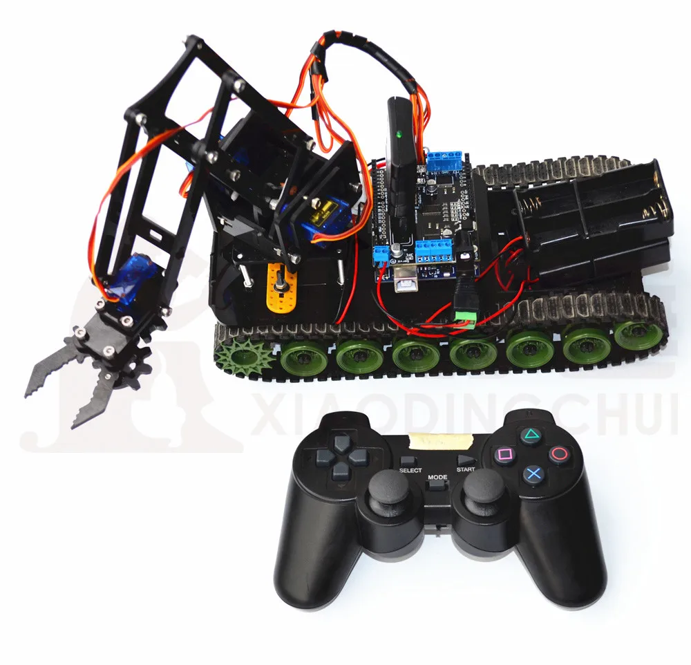 Робот на дистанционном управлении танк-робот пожаробезопасный робот Arduino PS2 Mearm |