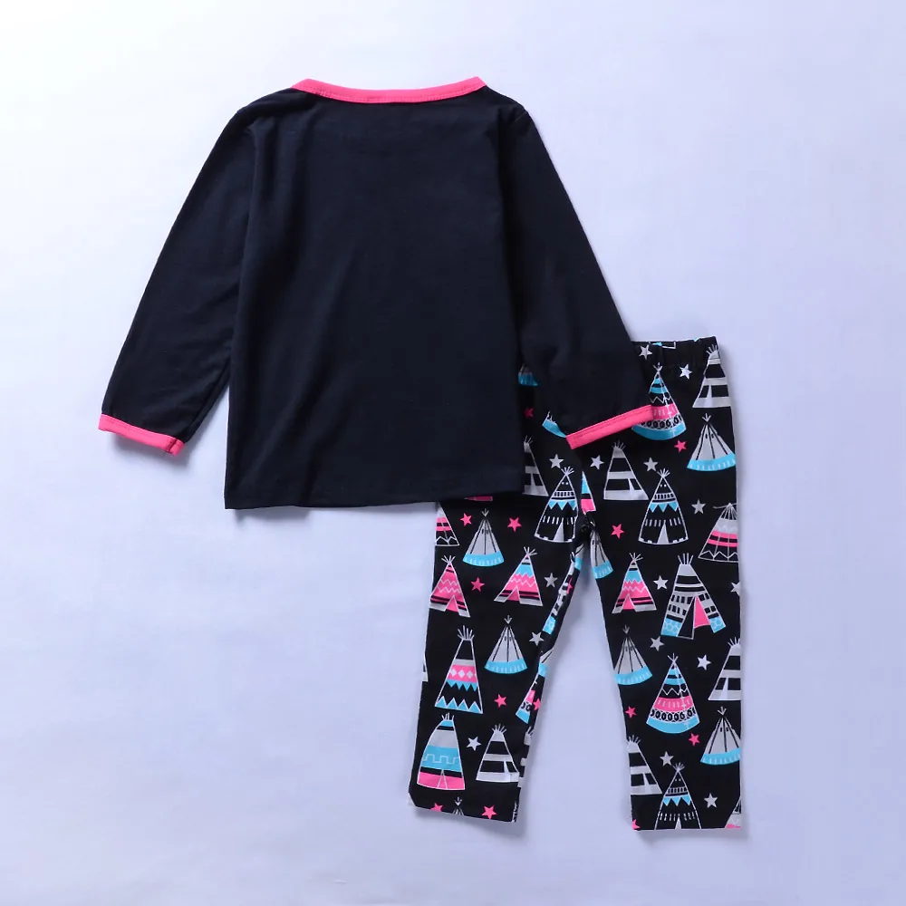 Модный детский топ с принтом Happy Camper + штаны детская одежда 2 шт.|fashion kids clothes|kids