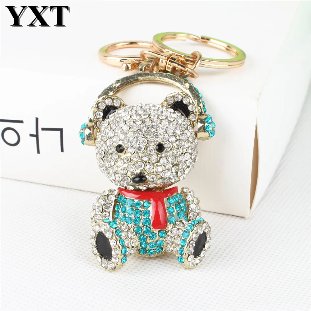 Счастливый Walkman панда телефон приемник слушать музыку для кошельков Стразы