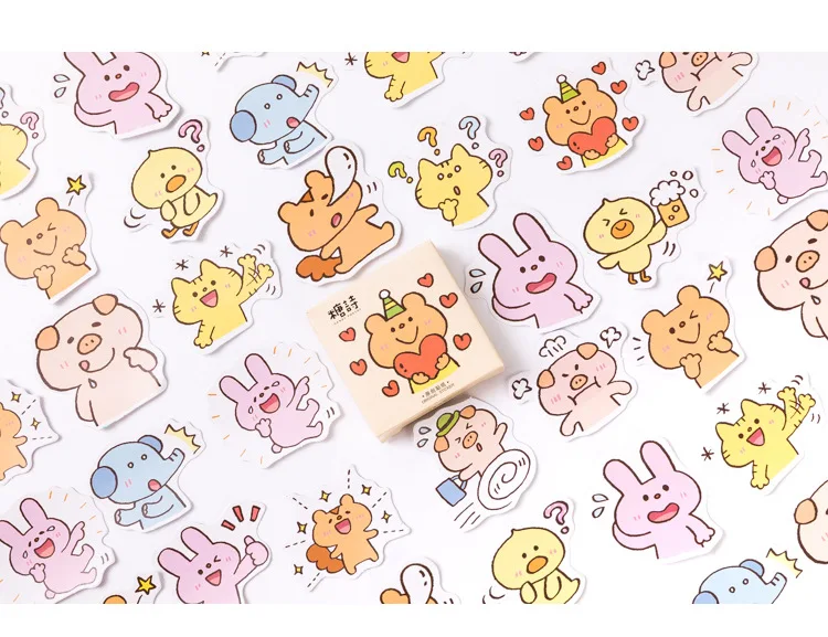 45 шт./лот домашних животных коллекция мини декоративные Kawaii милая коробочка наклейки комплект Скрапбукинг хлопья журнал стационарные деко
