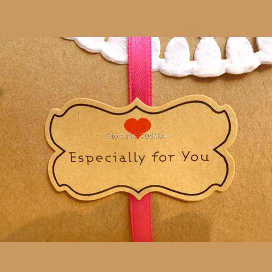 

300pcs 3.2*5.9cm "Especially for you" Kraft paper sticker sealing sticker baking package cookies cake box decorate custom label