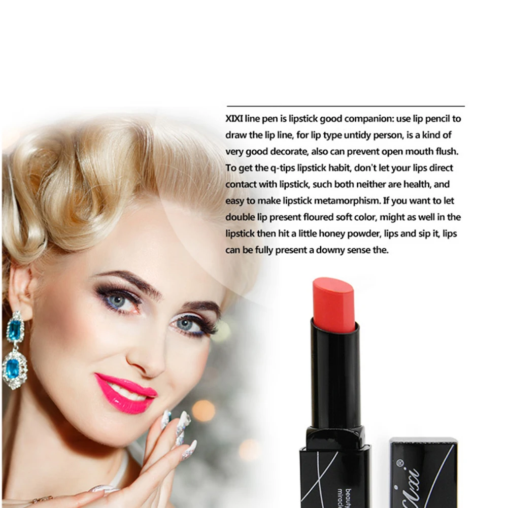 Для женщин длинные прочная водостойкая помада губ глянцевый карандаш ручка