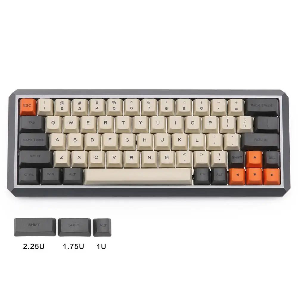 Золотой Carbon 64 раскладка Dye-sub keycaps OEM профиль включает 1,75 shift fit GK64 механическая клавиатура - Цвет: Золотой