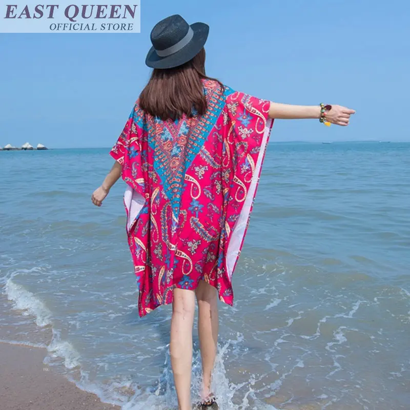 Женское пляжное платье boho Пляжное Платье До Колена с цветочным принтом и