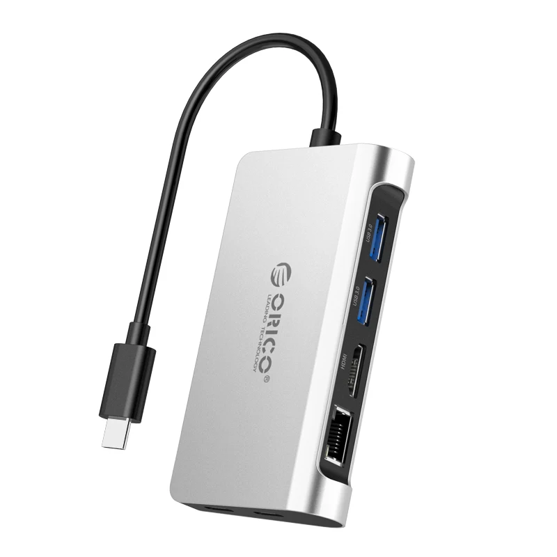 ORICO usb хаб из алюминиевого сплава Type C концентратор USB к HDMI совместимый/Type C/USB3.0 / RJ45