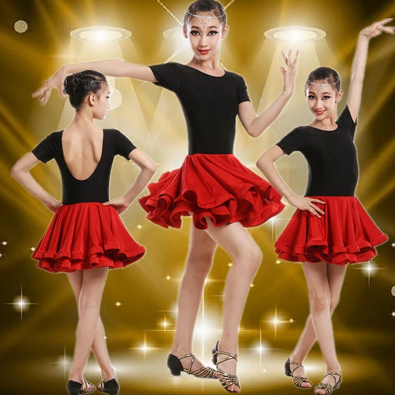 

Students Children Kid Latin Dancewear Competition Dancing Clothing Girl Dance Costume Child Latin Ballet Dance Dress for Girls