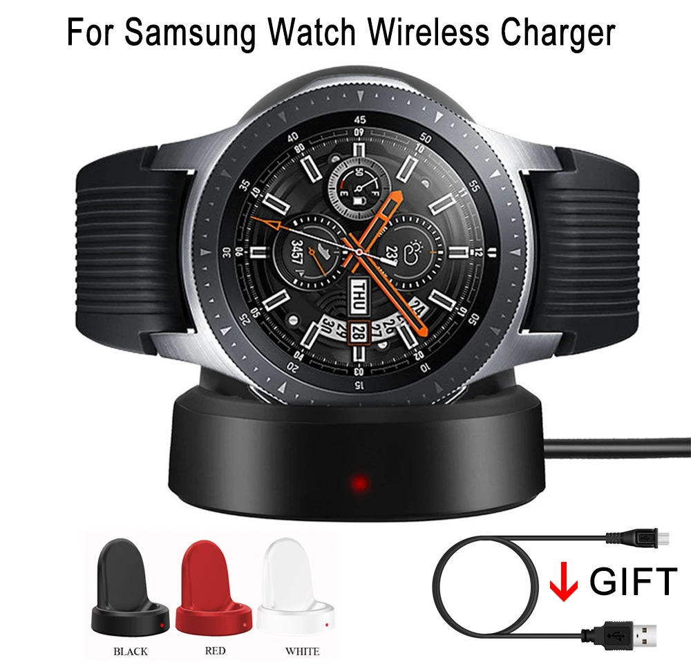 Беспроводной Зарядное устройство для samsung Galaxy Watch 42/46 мм Зарядка Док-станция для зарядки для samsung Galaxy смарт-часы Шестерни S2 S3 Moto 360 1 2 Ticwatch