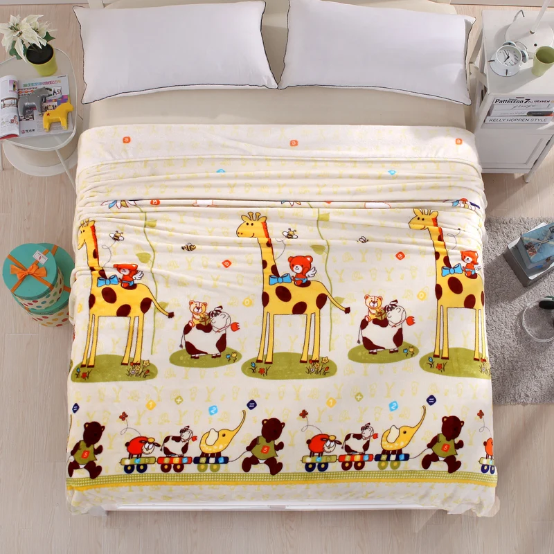 200x150 см Мода мультфильм животных печатных фланель ткань взрослых детей одеяло