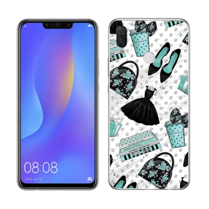 Модные синие коробка девушка кошка и Кофе Жесткий Телефон для ПК чехол Huawei P7 P8 p9