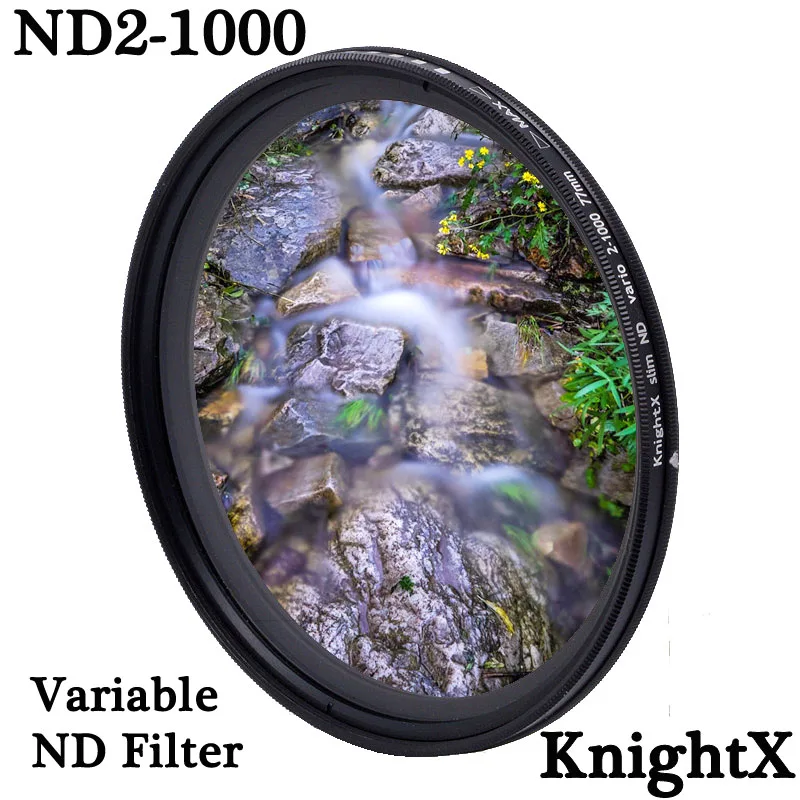 KnightX ND2 к ND1000 плотность фейдер переменный ND фильтр Регулируемый для canon sony nikon d5100 60d 49 52 55 58 62 67 72 77 мм
