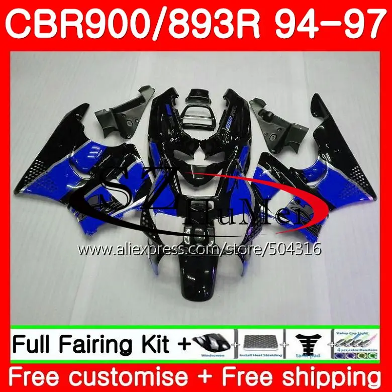 

Корпус для HONDA CBR 893RR CBR900RR CBR893RR 94 95 96 97 115SH11 CBR 893 CBR900 CBR893 RR 1994 1995 1996 1997 обтекатель синий черный