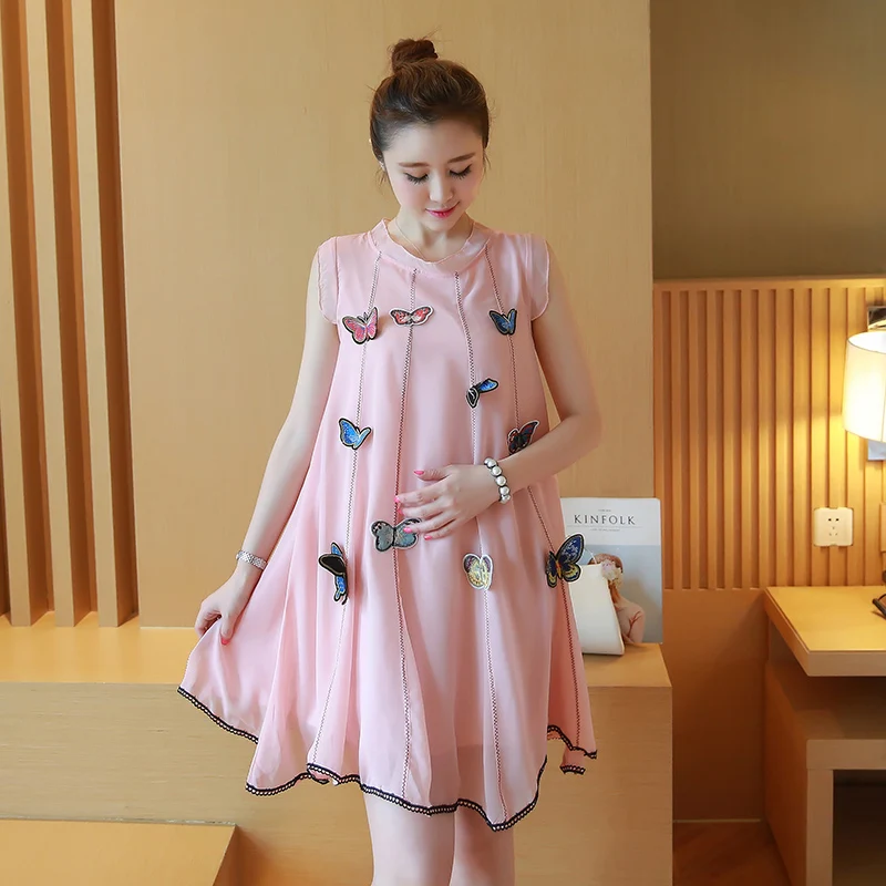 Элегантная одежда для беременных новинка летнее Стильное однотонное милое