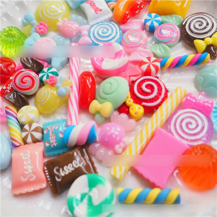 100 шт/партия милые Kawaii еда DIY игрушки Детские аксессуары конфеты леденцы Мини Diy |