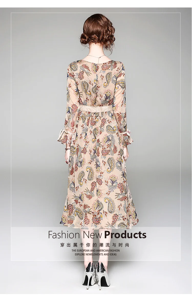 Высококачественный дизайн 2018 Новейшее Европейское Модное шифоновое женское