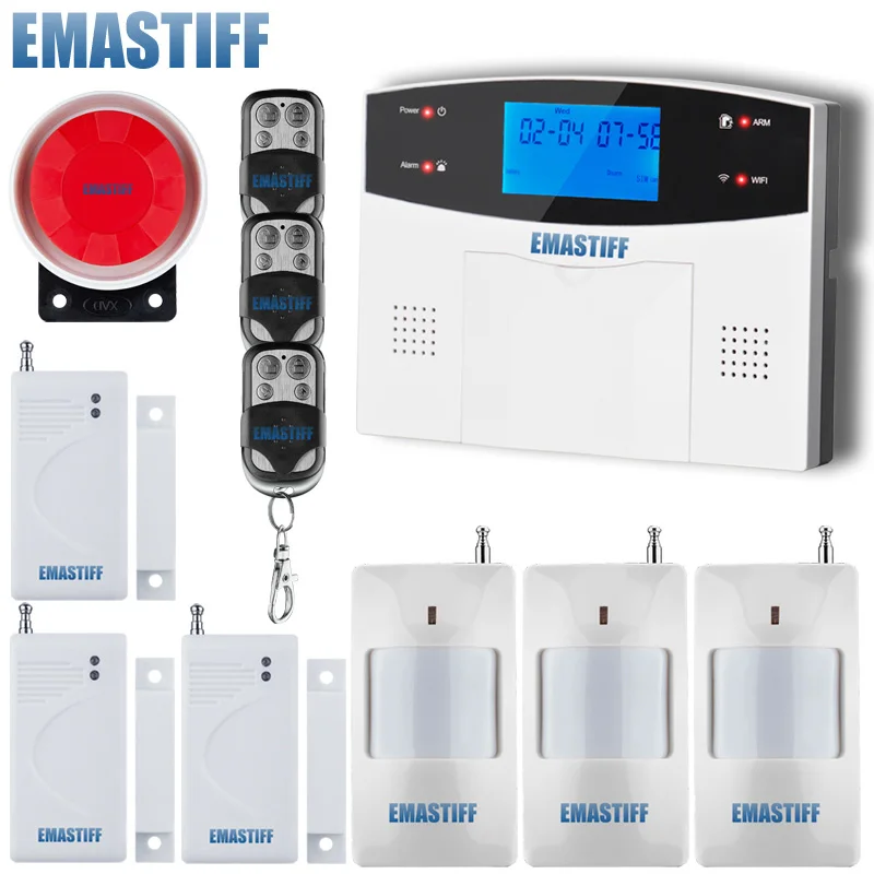 E Wifi GSM PSTN сигнализация Беспроводная и Проводная детекторы сигнализация Умный дом релейный выход приложение английский/русский/испанский/Франция/Итальянский - Цвет: E
