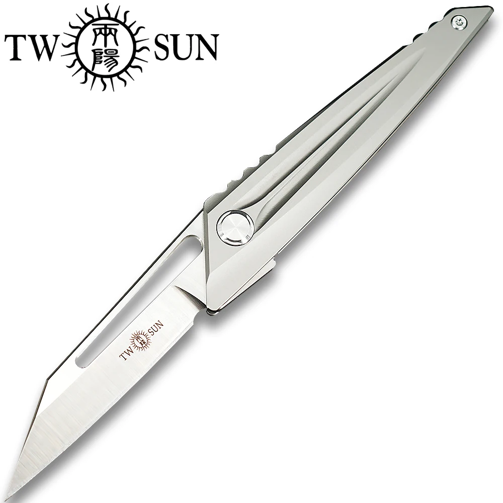 TWOSUN M390 лезвие складной карманный нож тактические ножи охотничий нож инструмент для выживания EDC TC4 титановый подшипник быстро открывающийся KC TS83
