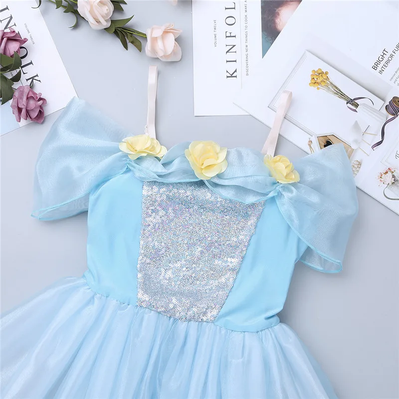 Детское балетное трико для девочек гимнастическое платье на бретельках с