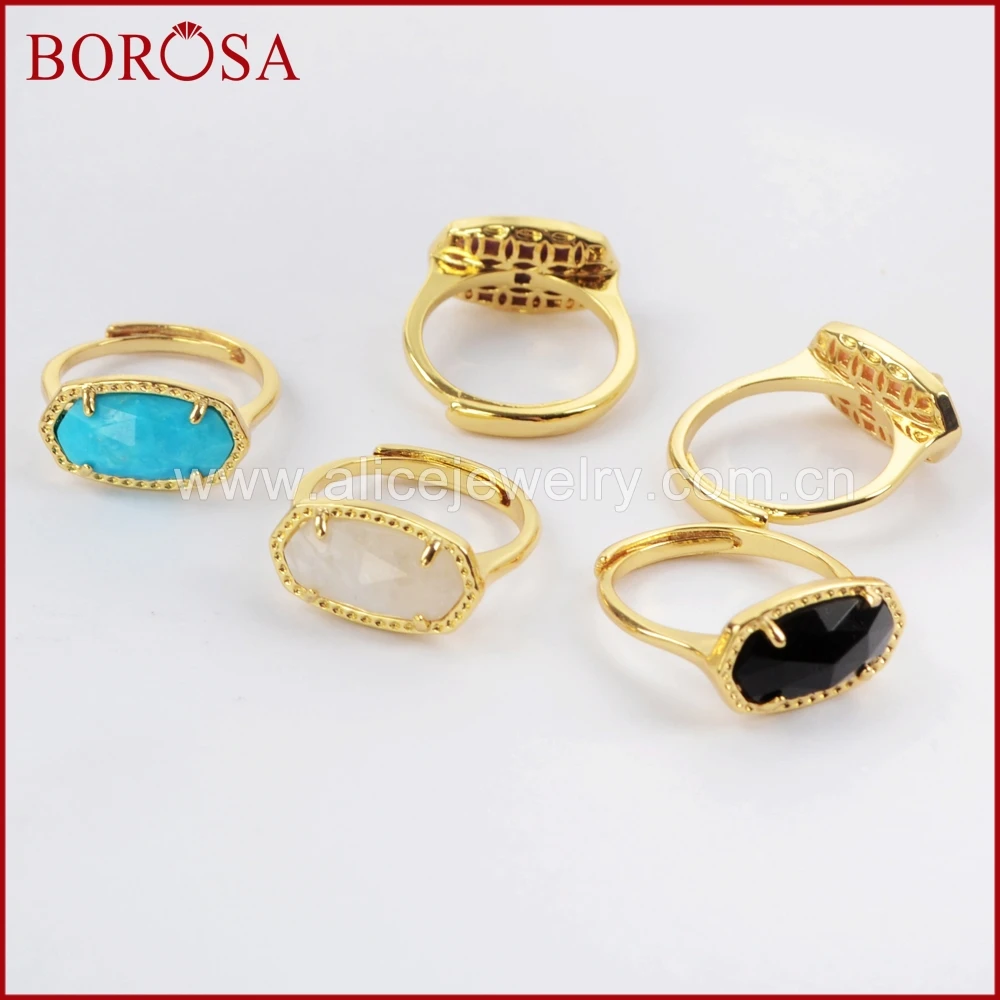 BOROSA 5 шт золотистого цвета ободок коготь шестиугольник натуральный многовид