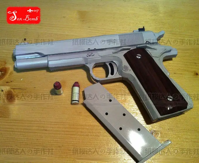 Новинка 2017 Классическая модель автоматического пистолета M1911 бумажная 3D наборы