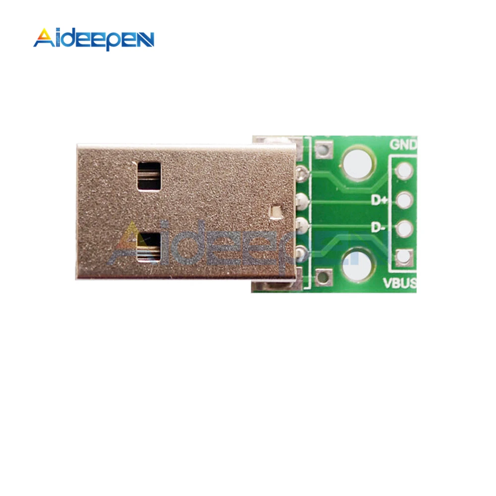 10 шт. USB штекерные соединители для DIP адаптер конвертер 4 pin Для 2 54 мм PCB платы