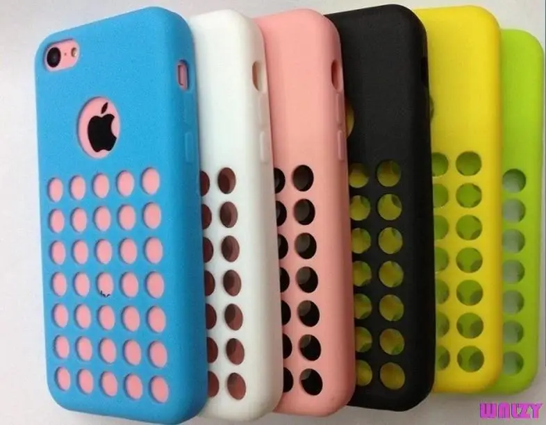 Silicon Rubberb Circle Hollow Hole Design Cover for 5C Case Soft Back Skin For IPHONE 6 Colors with LOGO |