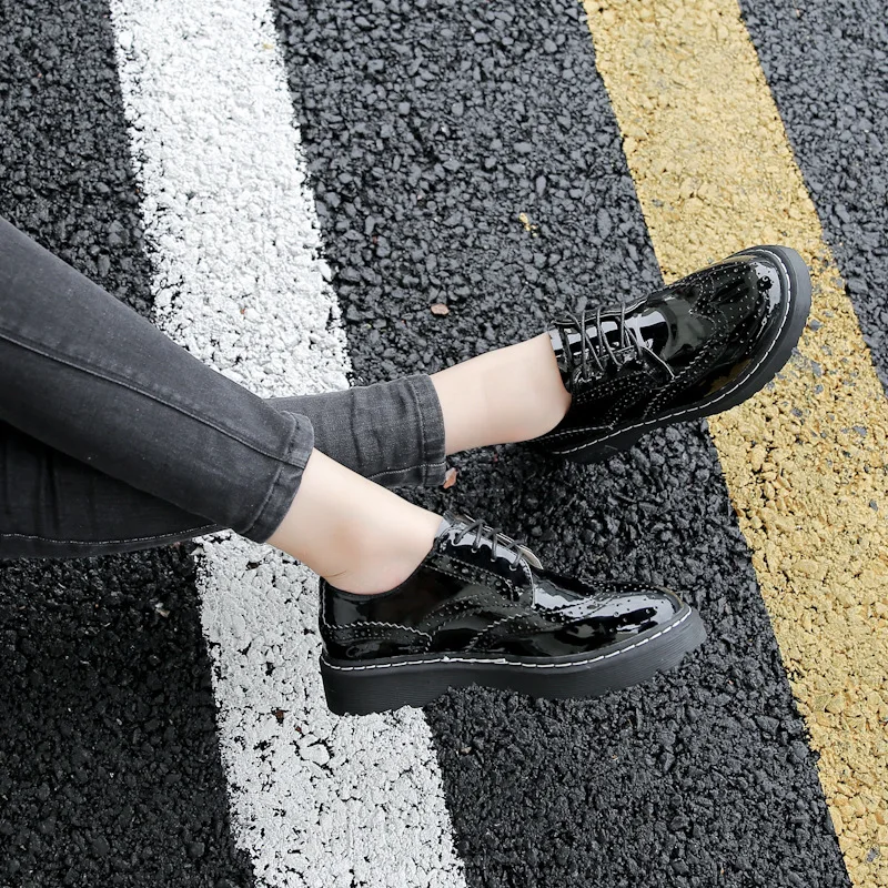 Новинка Модные женские повседневные оксфорды в английском стиле Винтажные на