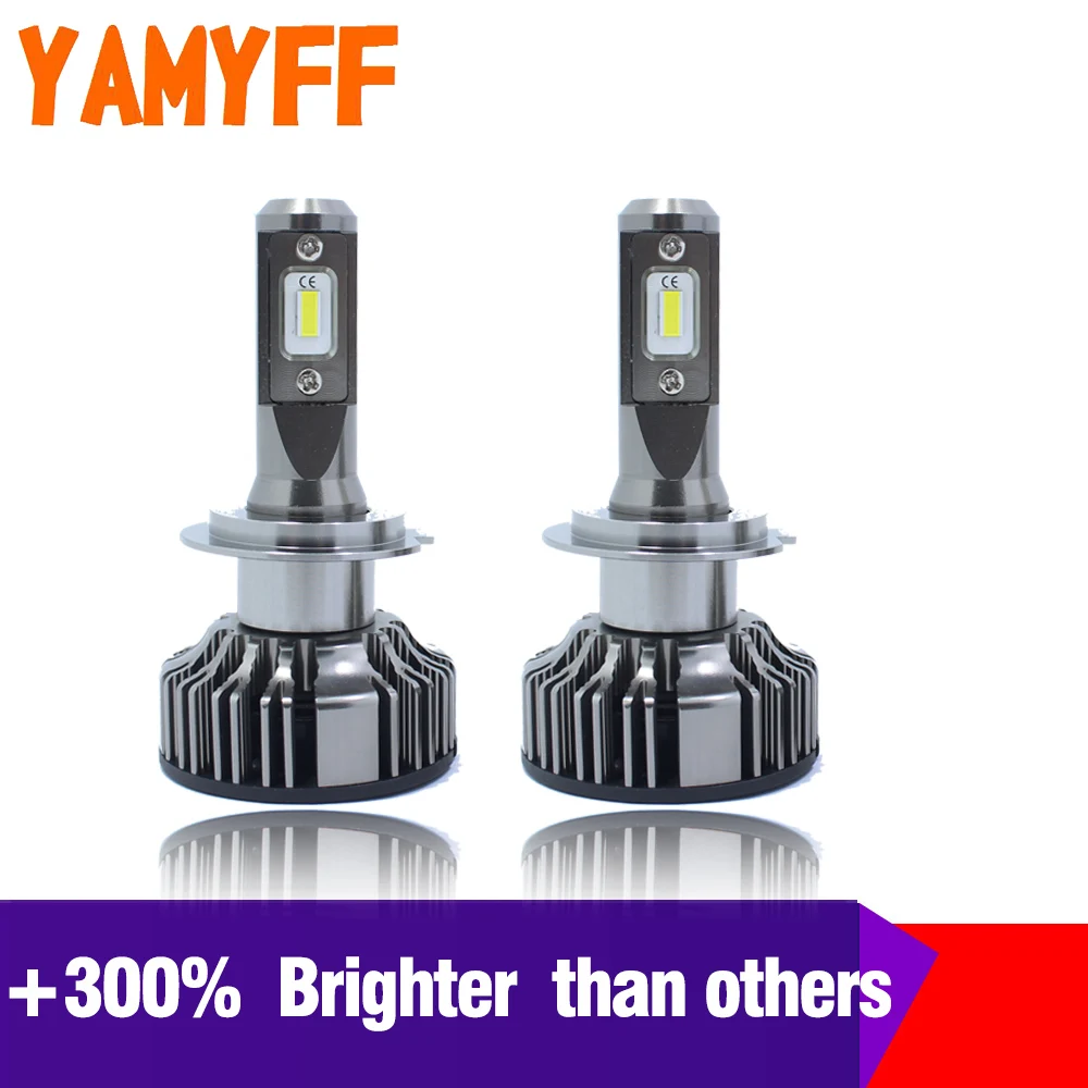 YAMYFF H4 светодиодный H7 лампы для передних фар H1 H11 H8 H9 9005 HB3 9006 светодиодные фары 12000LM