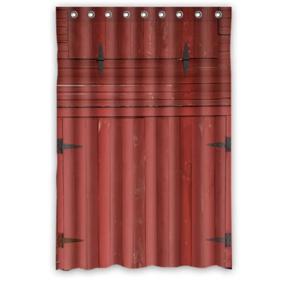 Comfrot Home Style Custom Red Barn Door Pattern Design Waterproof Polyester Fabric Shower Curtain Bathroom decor 48&quotx72&quot | Дом и сад