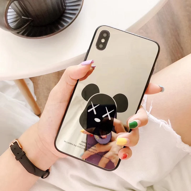 3D stereo mirror cartoon bear mobile phone case for iPhone X S XR MAX 7 8 6 6s plus back cover |