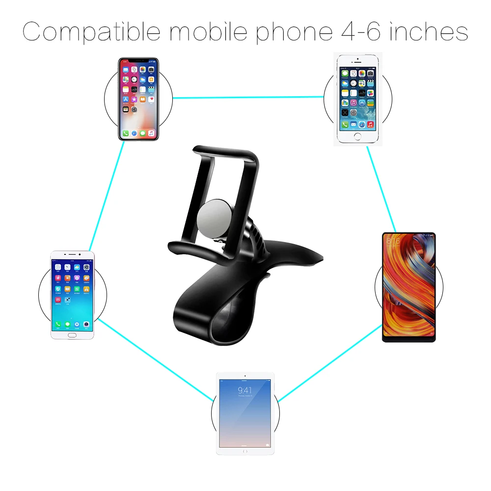 Ascromy Автомобильный держатель для телефона HUD приборная панель подставка Xiaomi iPhone 7
