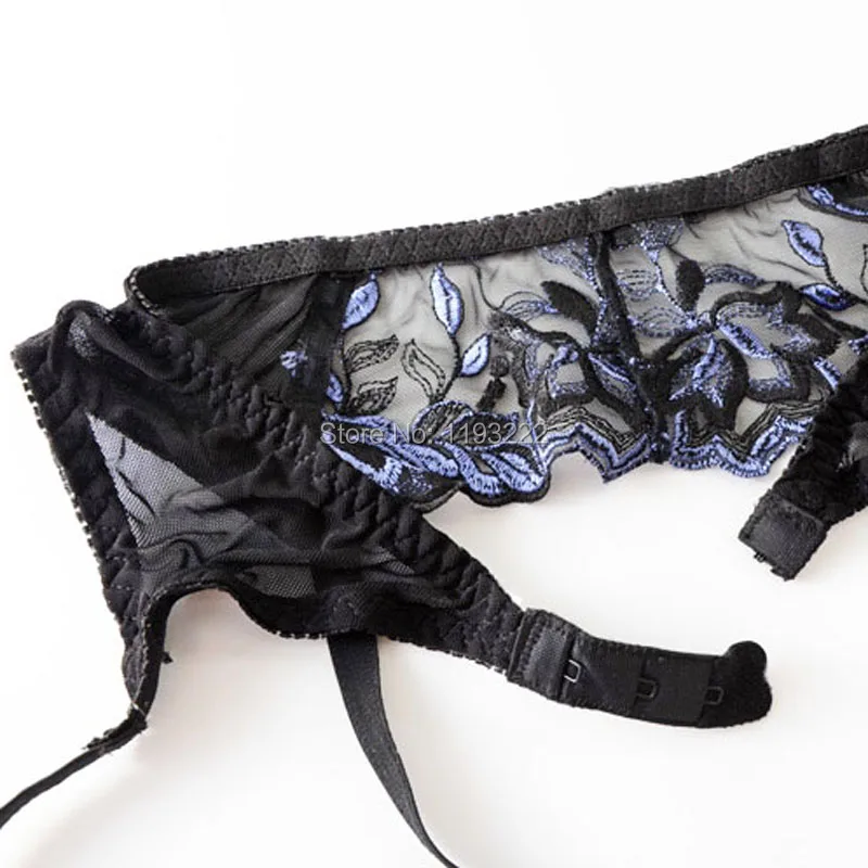 M L сексуальное нижнее белье цветочный синий прозрачный пояс для чулок 4 подтяжки