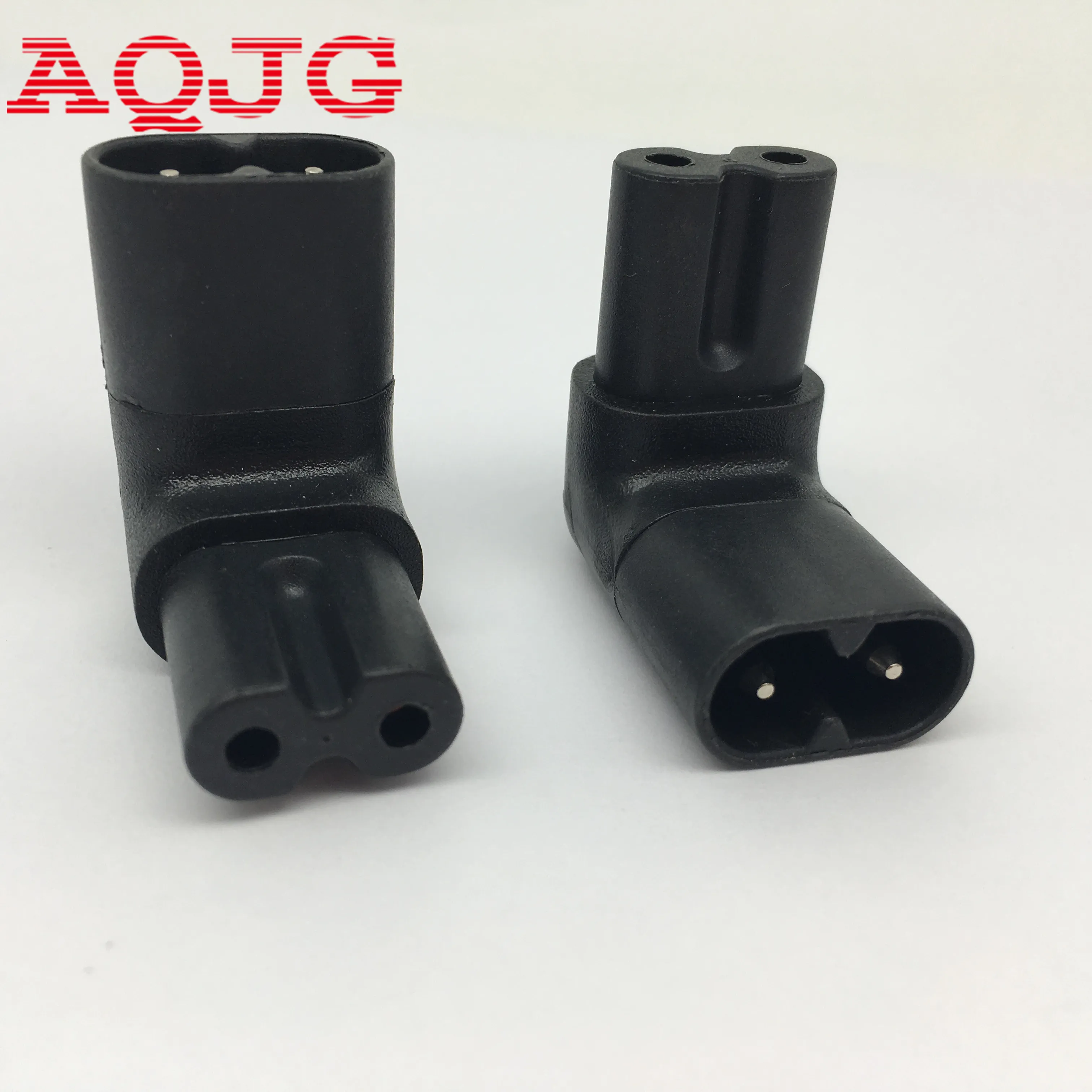 Вверх вниз Угловой IEC 320 C8 2P папа к C7 гнездо адаптера CE достиг AQJG 10 шт./лот|angle socket