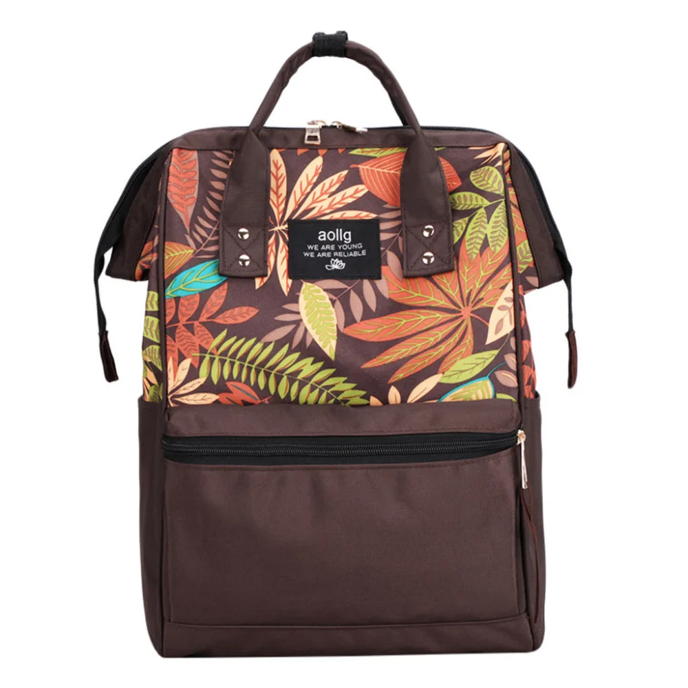 Модная женская сумка многофункциональный рюкзак с принтом листьев прошитая